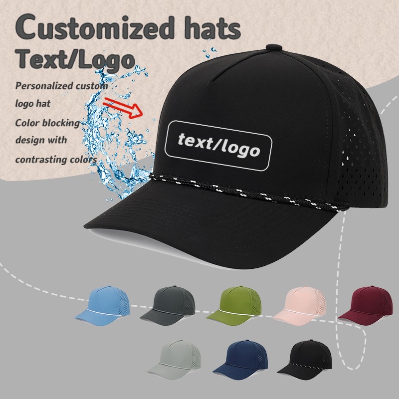 Trucker Cap Mesh - Custome ห้าแผงเชือกตกแต่งตาข่ายรถบรรทุกหมวกไนลอนกลางแจ้ง Quick-drying Sunshade ปรับ Unisex