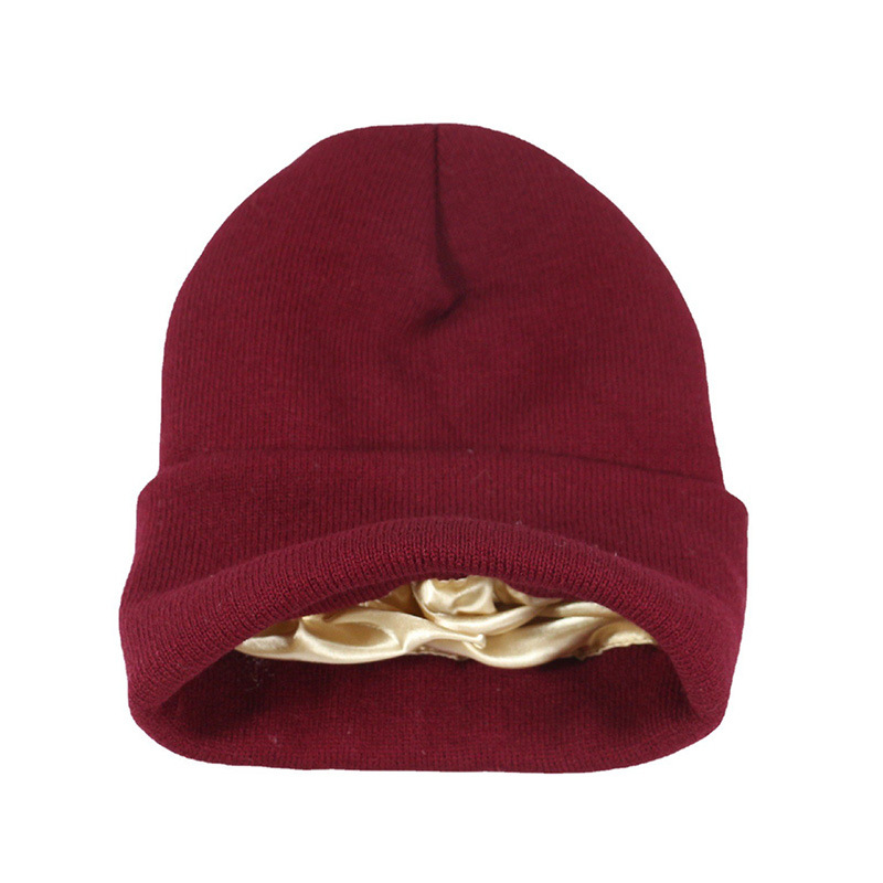 หมวกบีนนี่ถักบุซับในผ้าซาติน ใ - Beanie Cuffed Knit บทวิจารณ์และราคา