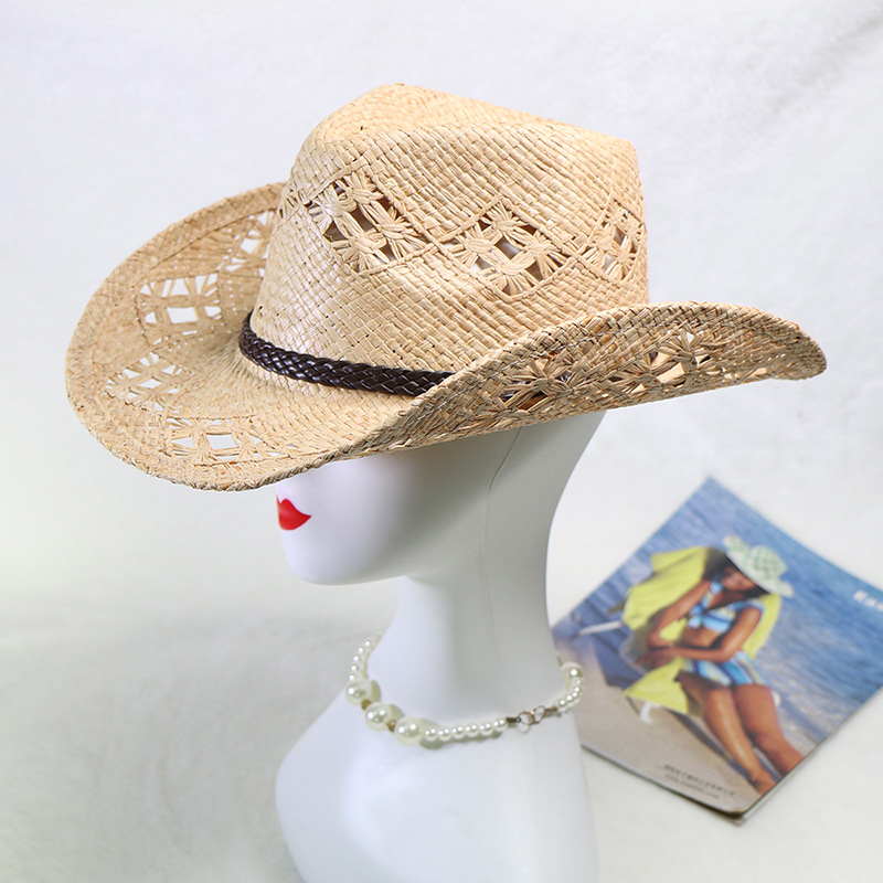 หมวกคาวบอยตะวันตก ลายถักมือจาก - Cowboy Hat Straw บทวิจารณ์และราคา