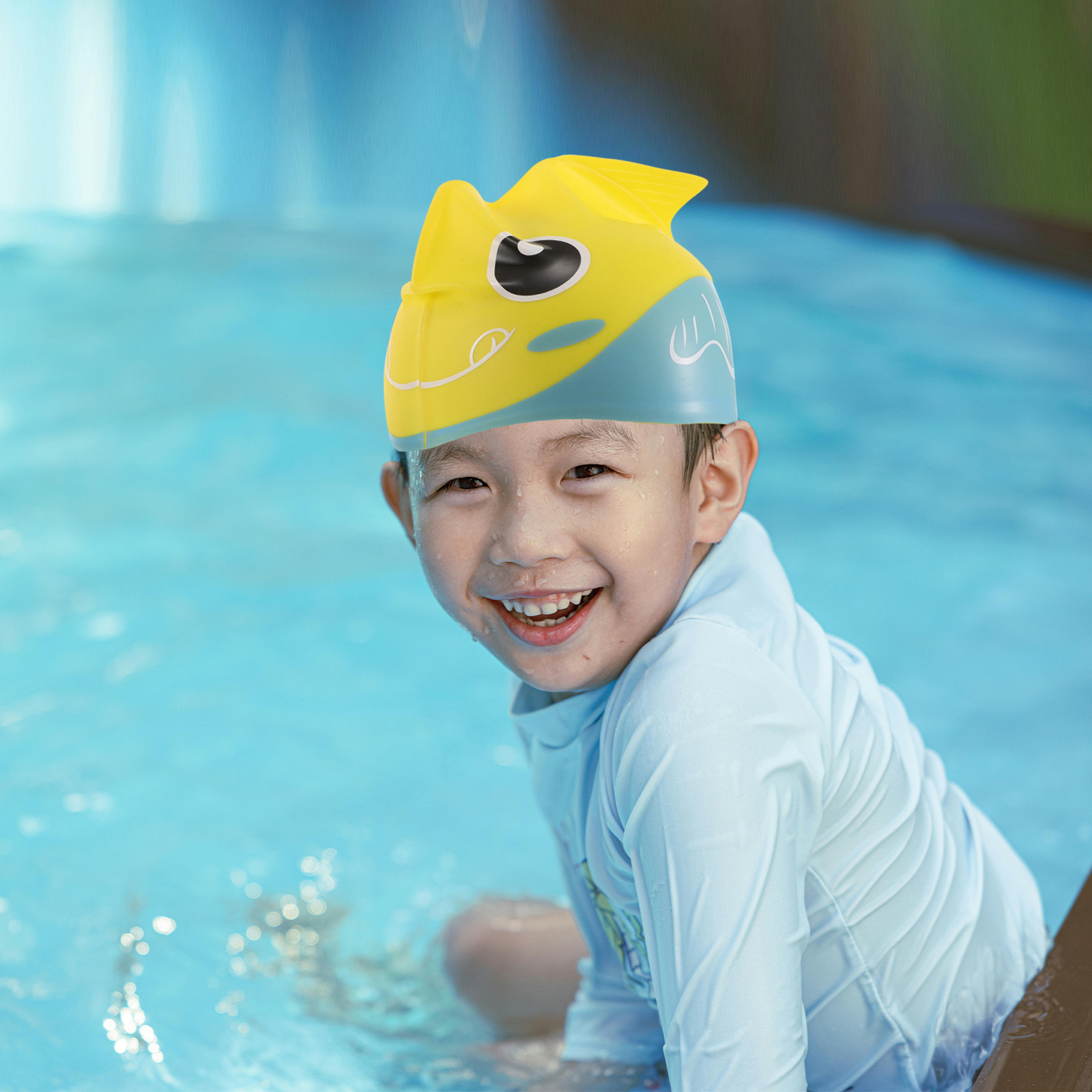 หมวกว่ายน้ำลายการ์ตูนสำหรับเด็ - Swim Hat Silicone บทวิจารณ์และราคา